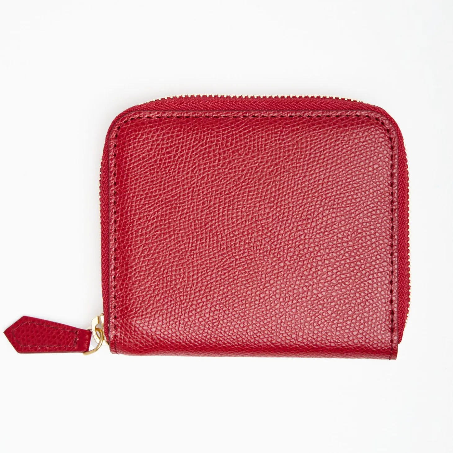 Small Ruby Red Hammered Leather Wallet
