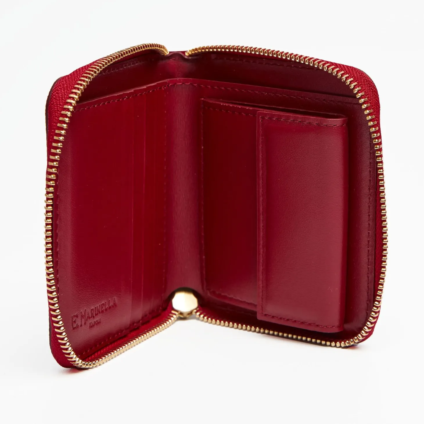Small Ruby Red Hammered Leather Wallet