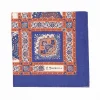 Soft Blue And Brown Wool Stole - Floral Pattern