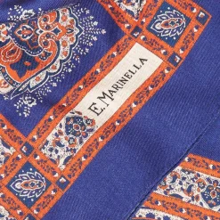 Soft Blue And Brown Wool Stole - Floral Pattern
