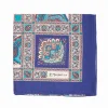 Soft Blue And Green Wool Stole - Floral Pattern