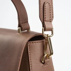 Taupe Smooth Leather Cleo Bag
