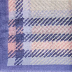 Violet Cashmere And Silk Stole - Tartan Pattern