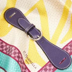 Violet Leather Scarf-Buckle