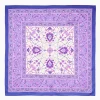 Violet Silk Scarf 90 - Damask Pattern