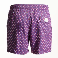 Violet Swim Shorts- Paisley Pattern