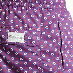 Violet Swim Shorts- Paisley Pattern