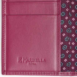 Violet Vertical Wallet In Silk And Leather