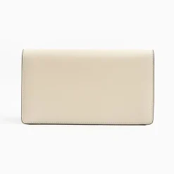 White Big Wallet In Soft Leather