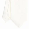White Cerimonial Silk Satin Tie Polka Dot Pattern