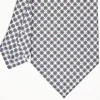 White Extra Long Sartorial Silk Tie - Small Flower Pattern