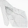 White 9 Fold Sartorial Silk Tie Small Flower Pattern