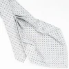 White 7 Fold Sartorial Silk Tie - Small Flower Pattern