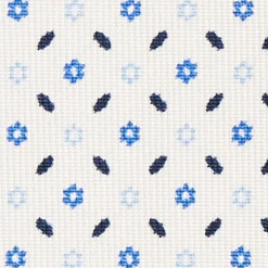 White 9 Fold Sartorial Silk Tie Small Flower Pattern