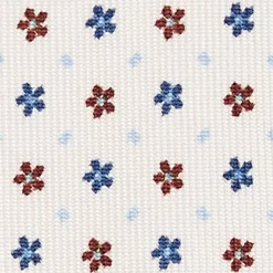 White 9 Fold Sartorial Silk Tie Small Flower Pattern