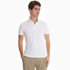 White Jersey Short Sleeve Polo Shirt
