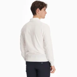 White Long Sleeve Knitted Polo