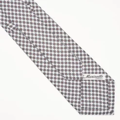 White Sartorial Classic Silk Tie Small Flower Pattern