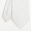 White Sartorial Classic Silk Tie Polka Dot Pattern