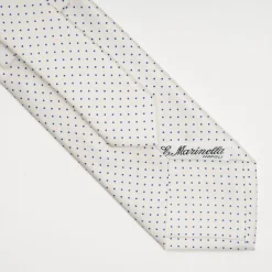 White Sartorial Classic Silk Tie Polka Dot Pattern