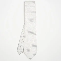 White Sartorial Classic Silk Tie Polka Dot Pattern