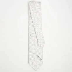 White Sartorial Classic Silk Tie Polka Dot Pattern