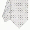 White Sartorial Classic Silk Tie Small Flower Pattern