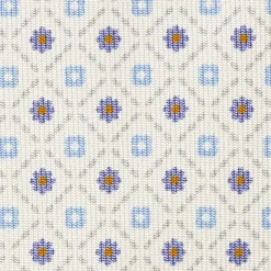 White Sartorial Classic Silk Tie Small Flower Pattern
