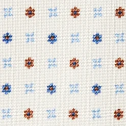 White Sartorial Classic Silk Tie - Small Flower Pattern