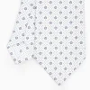 White Sartorial Classic Silk Tie - Small Flower Pattern