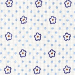 White Sartorial Classic Silk Tie - Small Flower Pattern