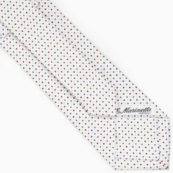 White Sartorial Classic Silk Tie - Small Flower Pattern