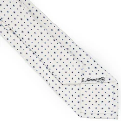 White Sartorial Classic Silk Tie - Small Flower Pattern