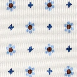 White Sartorial Classic Silk Tie - Small Flower Pattern