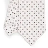 White Sartorial Classic Silk Tie - Small Flower Pattern