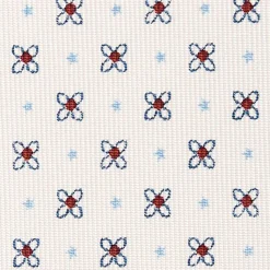 White Sartorial Classic Silk Tie - Small Flower Pattern