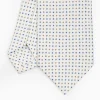White Sartorial Classic Silk Tie - Small Flower Pattern