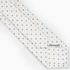 White Sartorial Classic Silk Tie - Small Flower Pattern