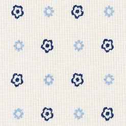White Sartorial Classic Silk Tie - Small Flower Pattern