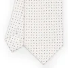 White Sartorial Classic Silk Tie - Small Flower Pattern