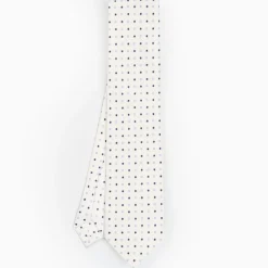 White Sartorial Classic Silk Tie - Small Flower Designs