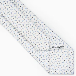 White Sartorial Classic Silk Tie - Small Flower Designs