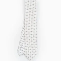 White Sartorial Classic Silk Tie - Small Flower Designs