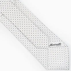 White Sartorial Classic Silk Tie - Small Flower Designs