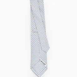 White Sartorial Classic Silk Tie - Small Flower Designs