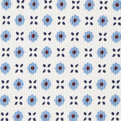 White Sartorial Classic Silk Tie - Small Flower Designs