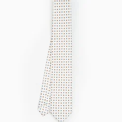 White Sartorial 7 Cm Silk Tie - Small Flower Pattern