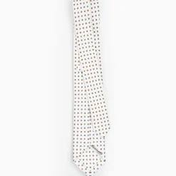 White Sartorial 7 Cm Silk Tie - Small Flower Pattern