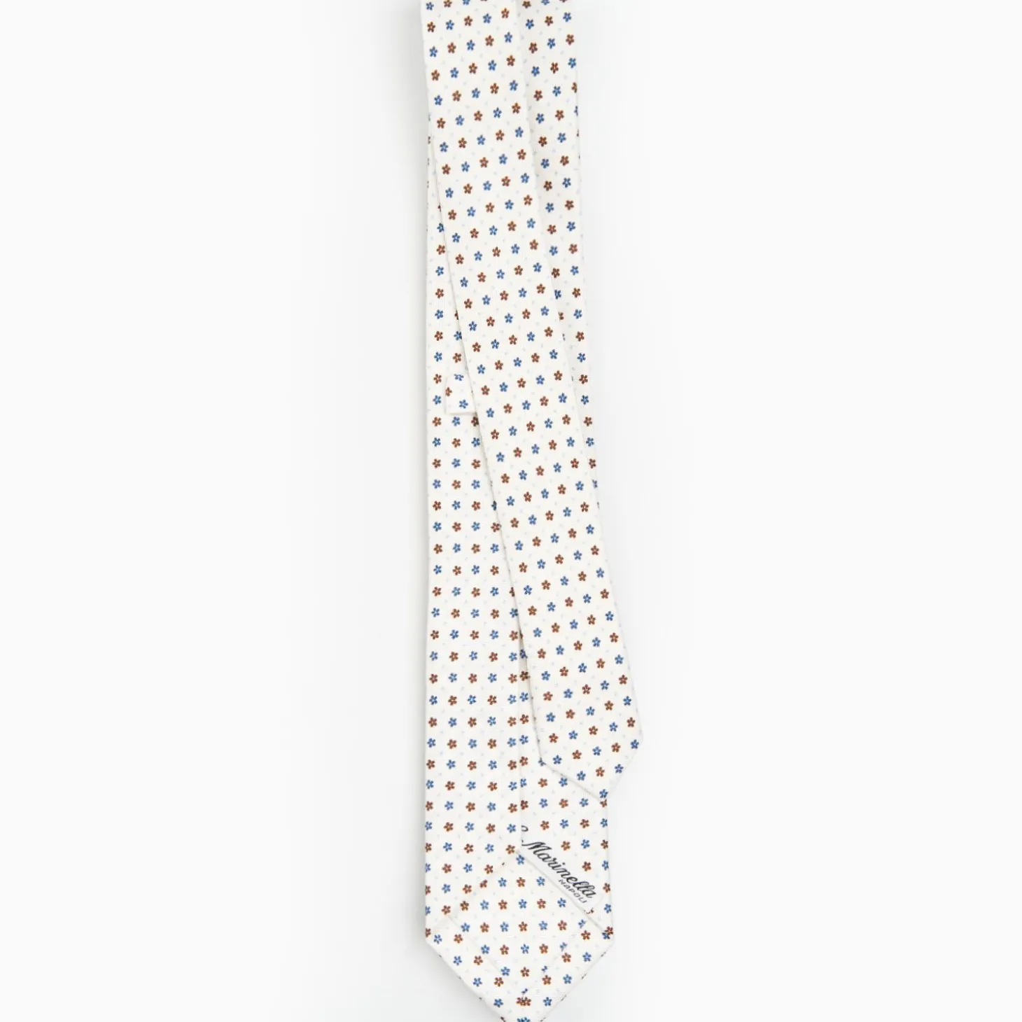 White Sartorial 7 Cm Silk Tie - Small Flower Pattern
