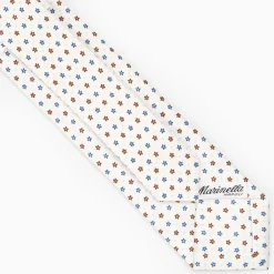 White Sartorial 7 Cm Silk Tie - Small Flower Pattern